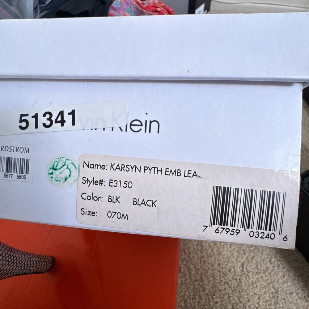 Calvin Klein Karsyn Python Embossed Leather Platform Pumps 7M - Picture 13 of 13